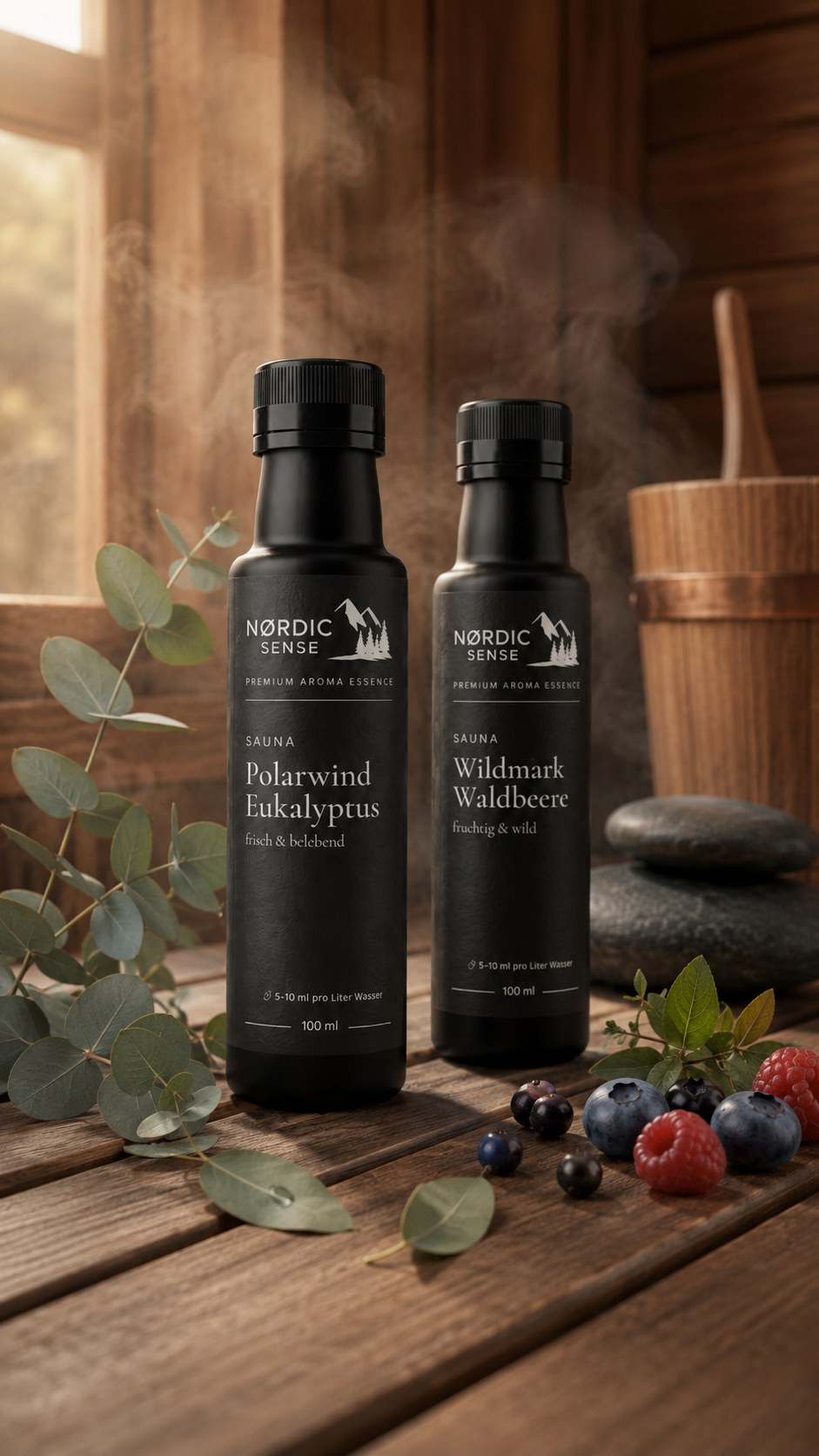Sauna 2er-Set Eukalyptus und Waldbeere