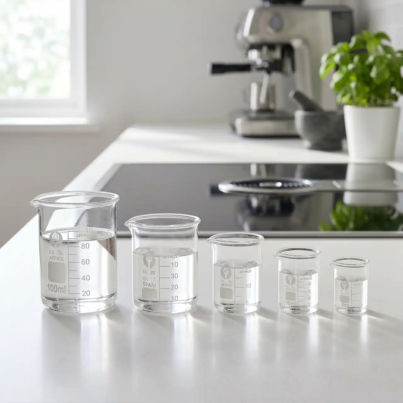 Glas-Messbecher-Set (5-teilig)